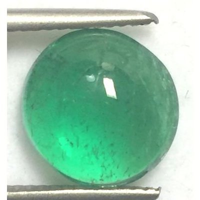 Emeraude naturelle taille ronde cabochon 5 mm 0.55 carat