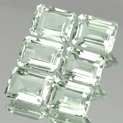 Prasiolite naturelle octogonale 7x5 mm 0.90 carats