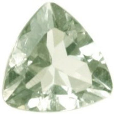 Prasiolite naturelle trilliant a facettes 7x7 mm 1.25 carats