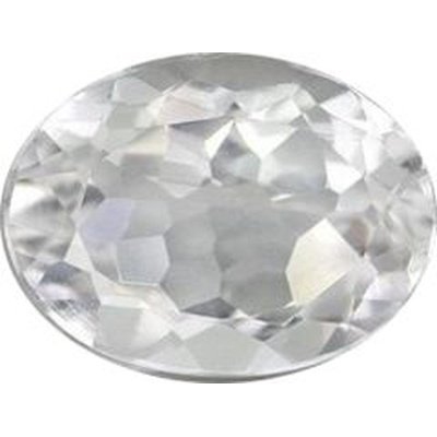 Quartz blanc naturel ovale a facettes 20x15 mm 18.00 carats