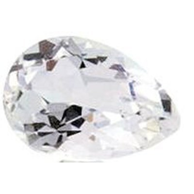 Quartz blanc poire a facettes 16x12 mm 8.60 carats