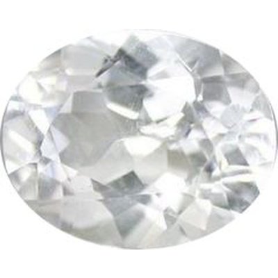 Topaze blanche ovale a facettes 8x6 mm 1.50 carats