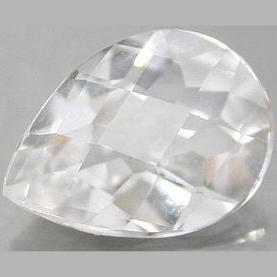 Topaze blanche poire a facettes 9x6 mm 1.43 carats