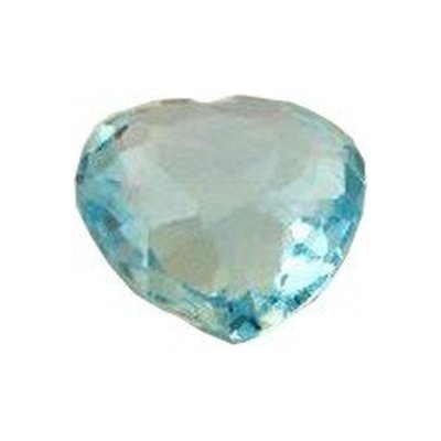 Topaze bleu ciel coeur a facettes 11x11 mm 6.12 carats