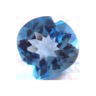 Topaze bleu ciel coeur a facettes 14.99x14.92x8.31 mm 11.63 carats avec certificat