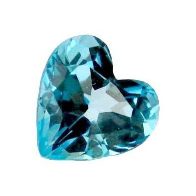 Topaze bleu ciel coeur a facettes 15 mm 15.70 carats