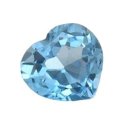 Topaze bleu ciel coeur a facettes 7 mm 1.60 carat