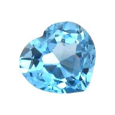 Topaze bleu ciel coeur a facettes 9 mm 3.46 carats