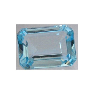 Topaze bleu ciel octogonale 16x12 mm 13.60 carats