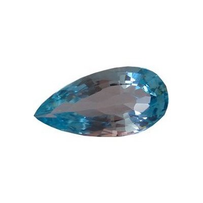 Topaze bleu ciel poire a facettes 20x10 mm 10.00 carats