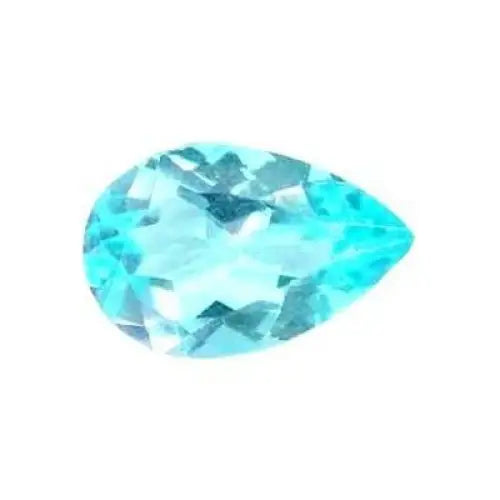 Topaze bleu ciel poire a facettes 7x5 mm 0.80 carat