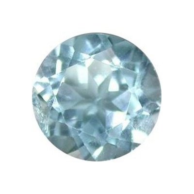 Topaze bleu ciel ronde a facettes 7 mm 1.60 carat