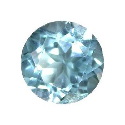 Topaze bleu ciel ronde a facettes 9 mm 3.10 carats