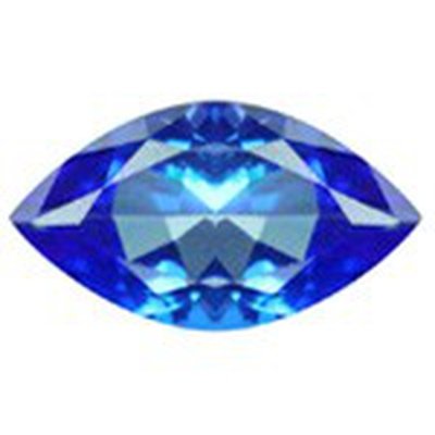 Topaze bleu glacier marquise a facettes 14x7 mm 3.13 carats