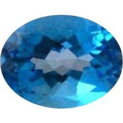 Topaze bleu glacier ovale a facettes 12x10 mm 6.17 carats