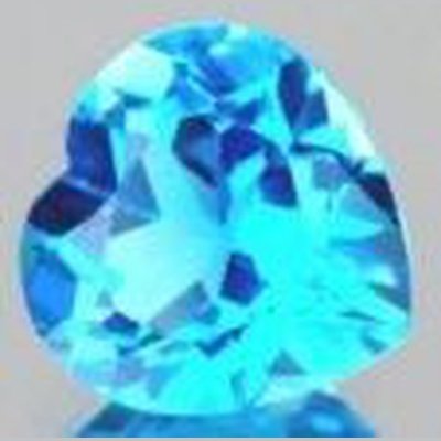 Topaze bleu suisse coeur a facettes 7x7 mm 1.55 carat