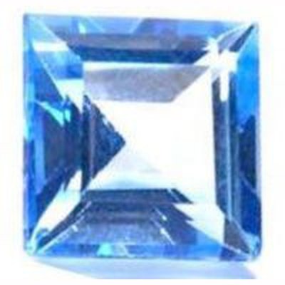 Topaze bleu suisse naturelle carrée 5 mm 0.80 carat