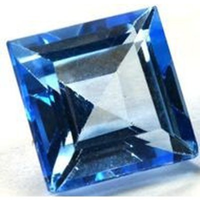 Topaze bleu suisse naturelle carrée 6 mm 1.33 carat