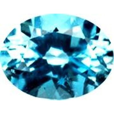Topaze bleu suisse ovale a facettes 8x6 mm 1.50 carat
