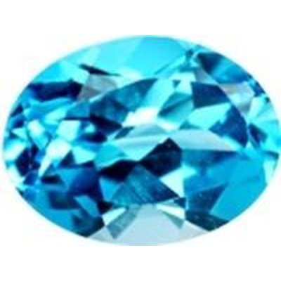 Topaze bleu suisse ovale a facettes 9x7 mm 2.10 carats