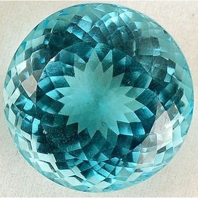 Topaze bleu suisse ronde a facettes 23.31x23.20x16.71 mm 72.00 carats avec cerificat