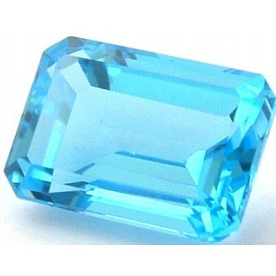 Topaze bleu suisse taille octogonale 14x10 mm 9.10 carats - Pierre fine