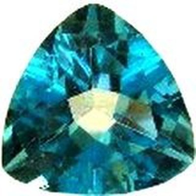 Topaze bleu suisse trilliant a facettes 10 mm 4.60 carats