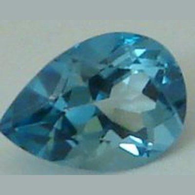 Topaze bleu vert poire a facettes 10x7 mm 2.50 carats