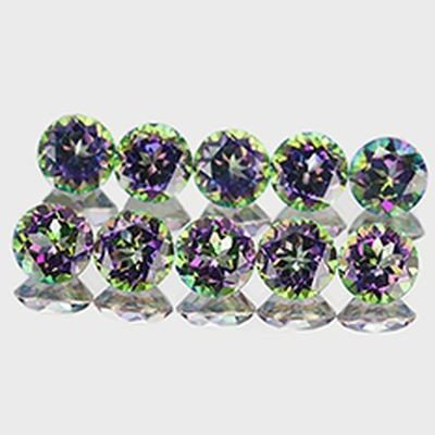 Topaze mystique ronde a facettes 4 mm 0.29 carat