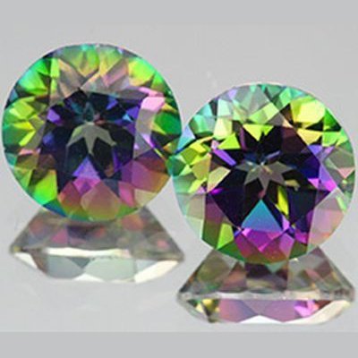 Topaze mystique ronde a facettes 5 mm 0.60 carat