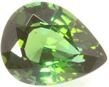 Tourmaline verte poire a facettes 7x5 mm 0.50 carat