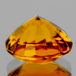 Tourmaline jaune or ronde a facettes 4.93x3.33 mm 0.73 carat