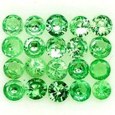 Tsavorite rond a facettes 4x4 mm 0.28 carat