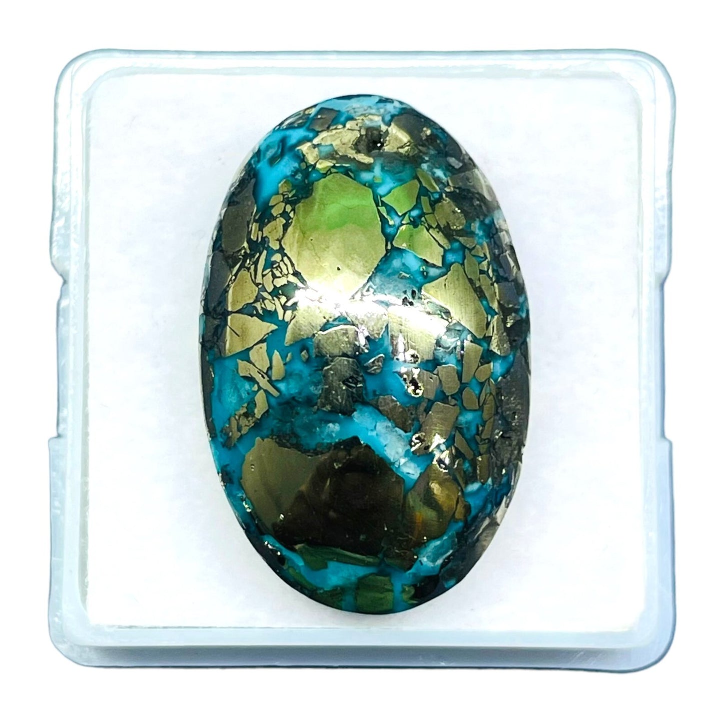 Turquoise naturelle cabochon ovale – 31.55 carats – pierre unique
