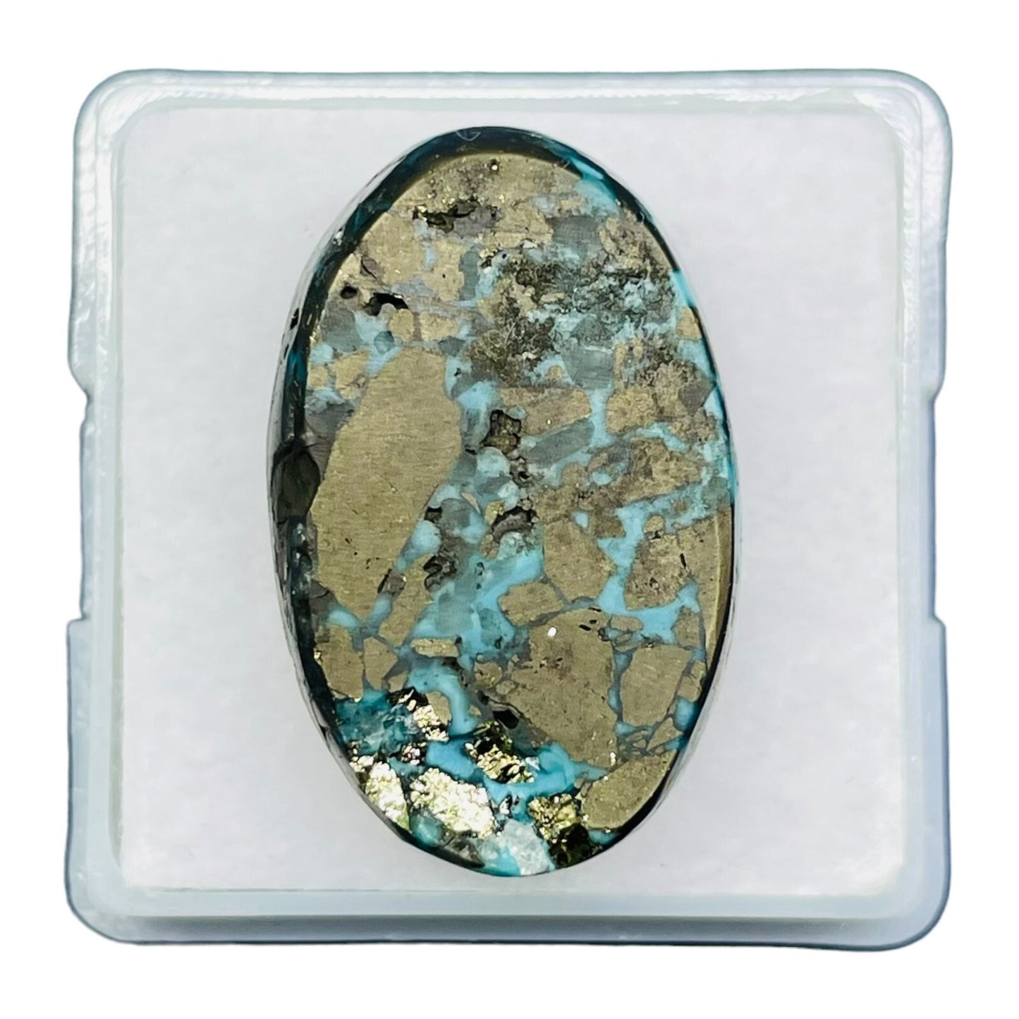 Turquoise naturelle cabochon ovale – 31.55 carats – pierre unique