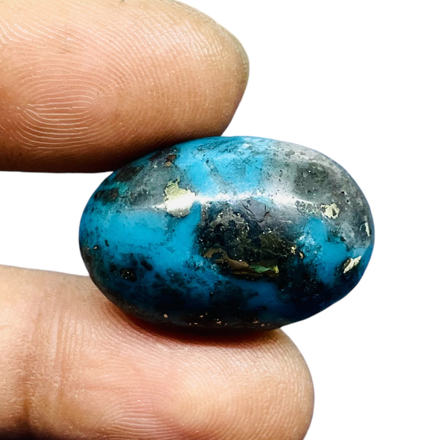 Turquoise naturelle cabochon ovale – 33.30 carats – pierre unique