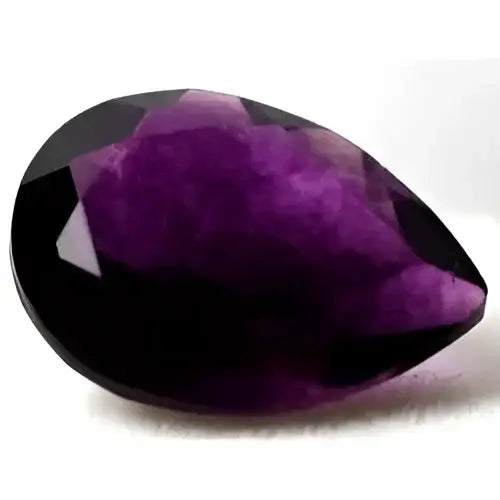 Améthyste d'Afrique taille poire a facettes 16x12 mm 8.80 carats