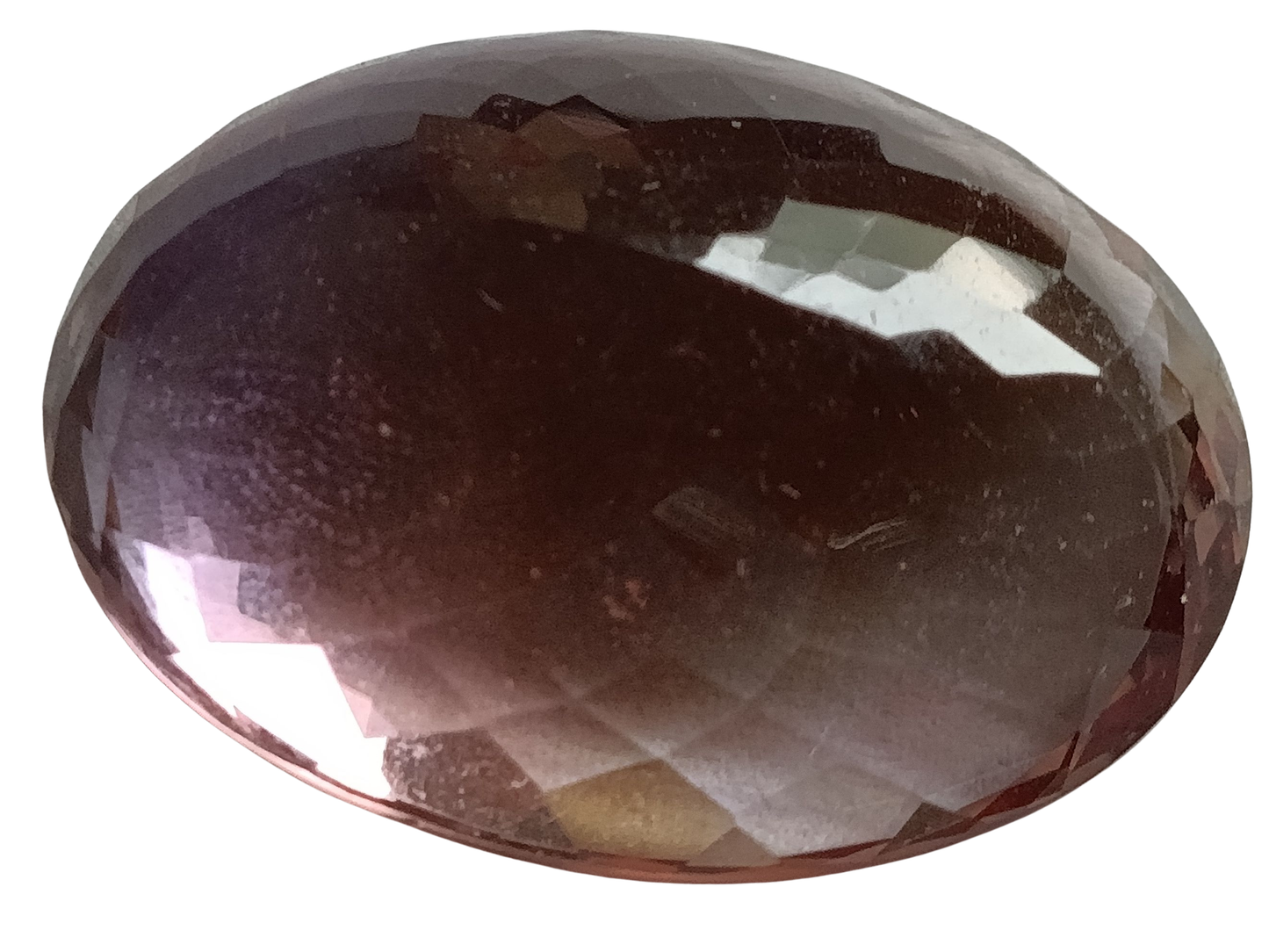 Ametrine ovale a facettes 31x25x12 mm 60.75 Carats Avec certificat