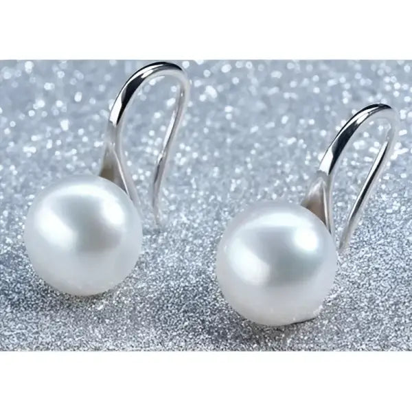 Boucles d'oreilles en argent et perles de culture blanches véritables