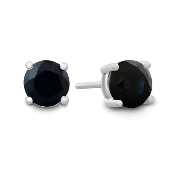 Boucles d'oreilles en argent et saphir naturel