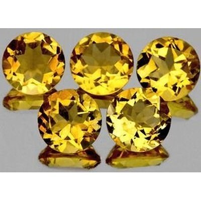 citrine jaune or naturelle taille ronde 4 mm 0.28 carat