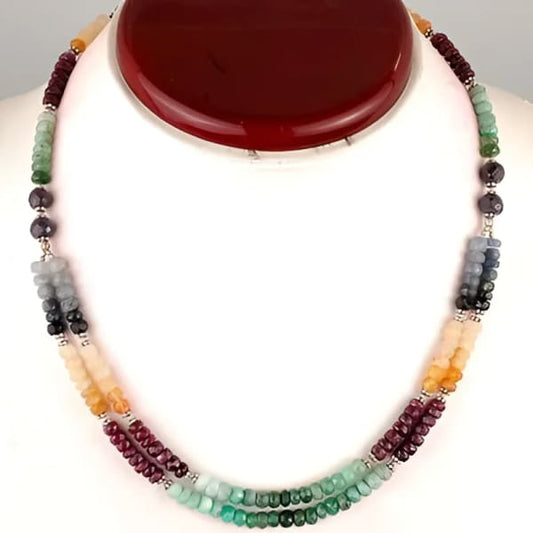 Collier en rubis saphir et emeraude 172 carats