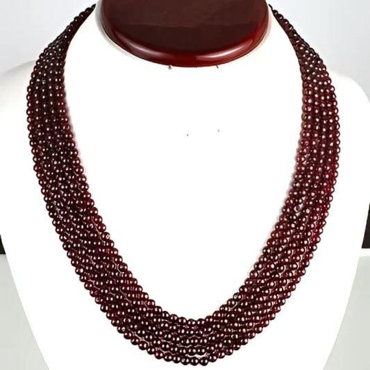 Collier grenat naturel + boucles d'oreilles offertes 655.00 carats