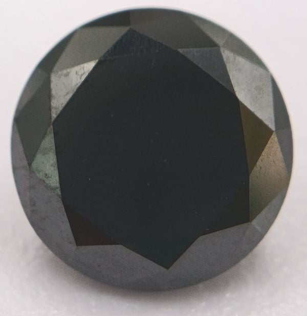Diamant noir rond a facettes 11.0x10.9x7.0  mm 5.05 carats 5