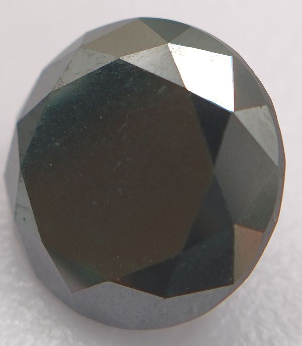 Diamant noir rond a facettes 11.0x10.9x7.0  mm 5.05 carats 2