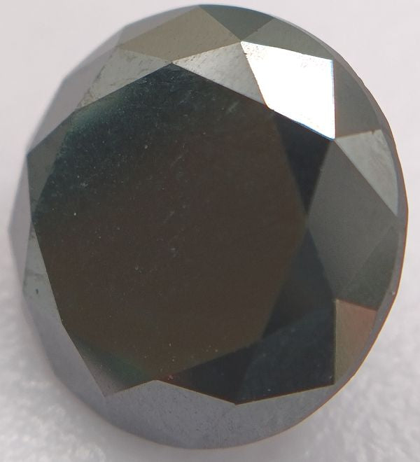 Diamant noir rond a facettes 11.0x10.9x7.0  mm 5.05 carats 3