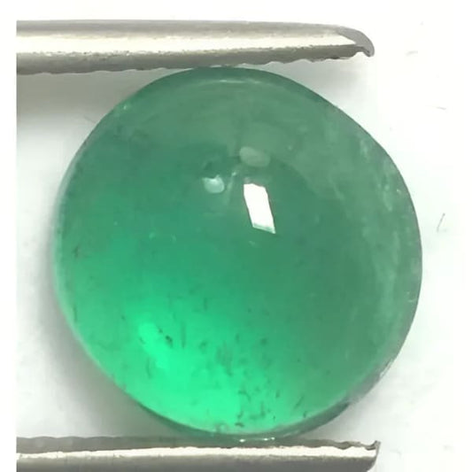 Emeraude naturelle taille ronde cabochon 5 mm 0.55 carat