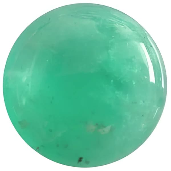 Emeraude naturelle taille ronde cabochon 6 mm 0.75 carat