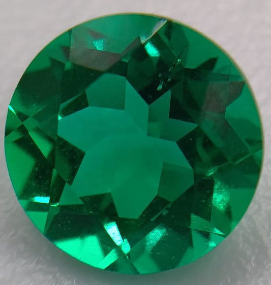 Émeraude Synthétique Ronde 8 mm | Vert Colombie | Pierre Hydrothermale