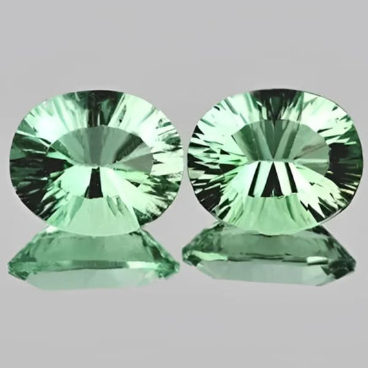 Fluorite verte ovale concave 11x9 mm 3.55 carats